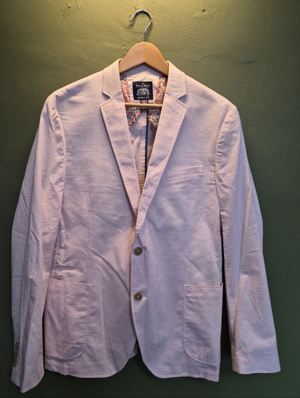 The Savile Row Company Pink Stripe Blazer Sport Coat 44R